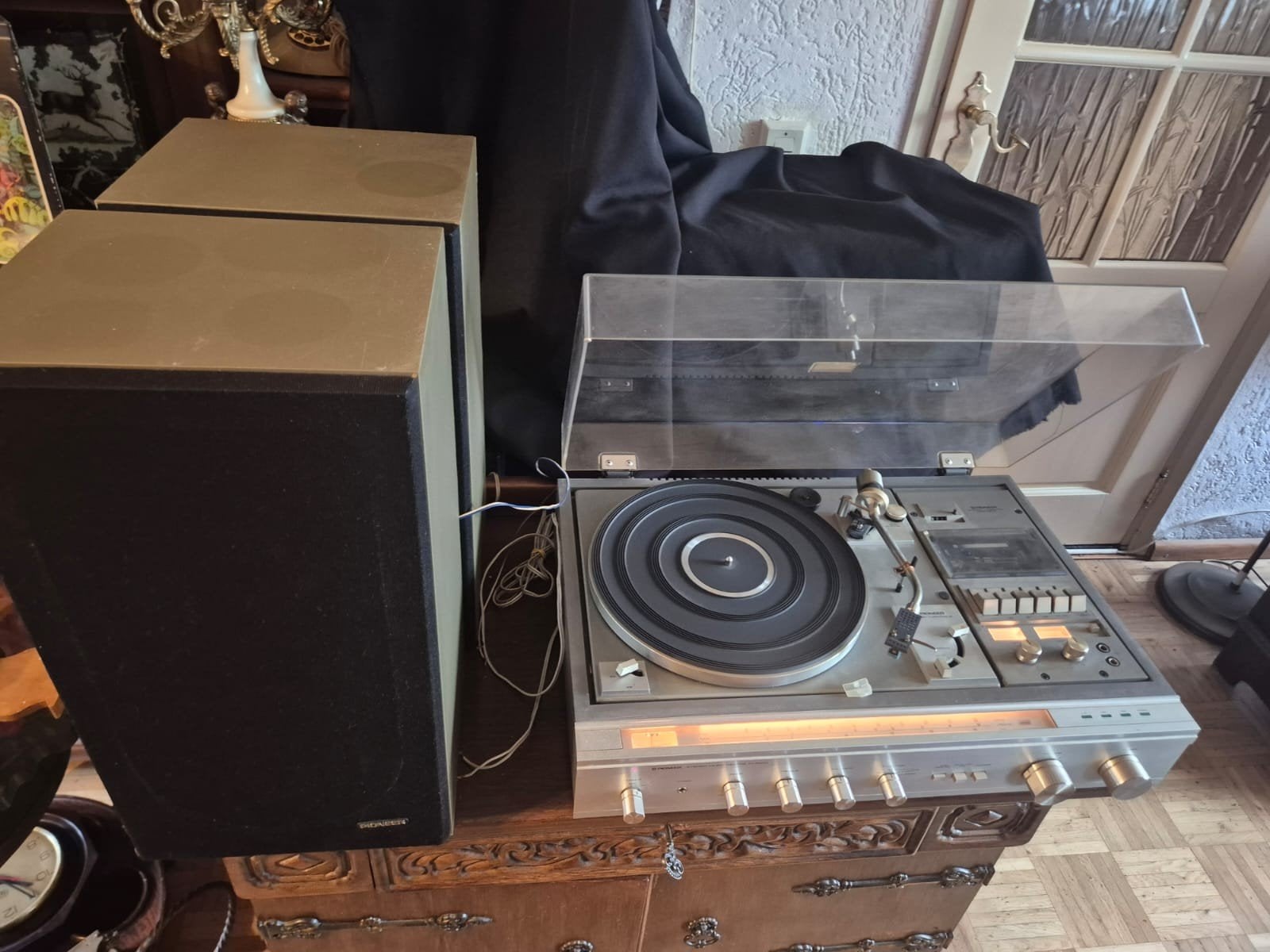 Vintage Pioneer Stereoset met Platenspeler en Cassettedeck, Tuner of Radio, Gebruikt, Pioneer, Losse componenten