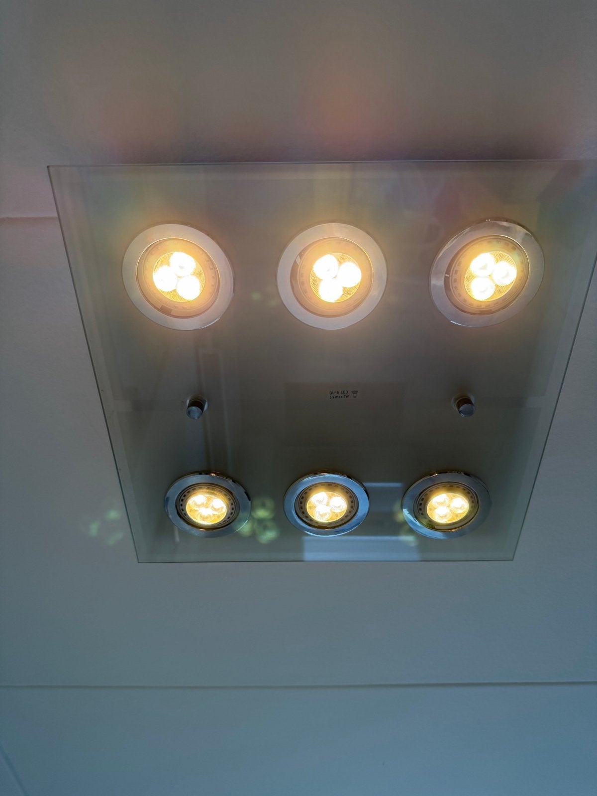 Plafondlamp met 6 spots - Goede staat, Ophalen, Zilver, Gebruikt, LED