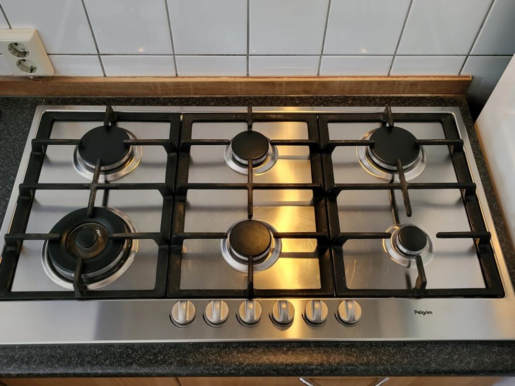 Pelgrim 6 pits gaskookplaat, Ophalen, Gebruikt, Inbouw, Gas