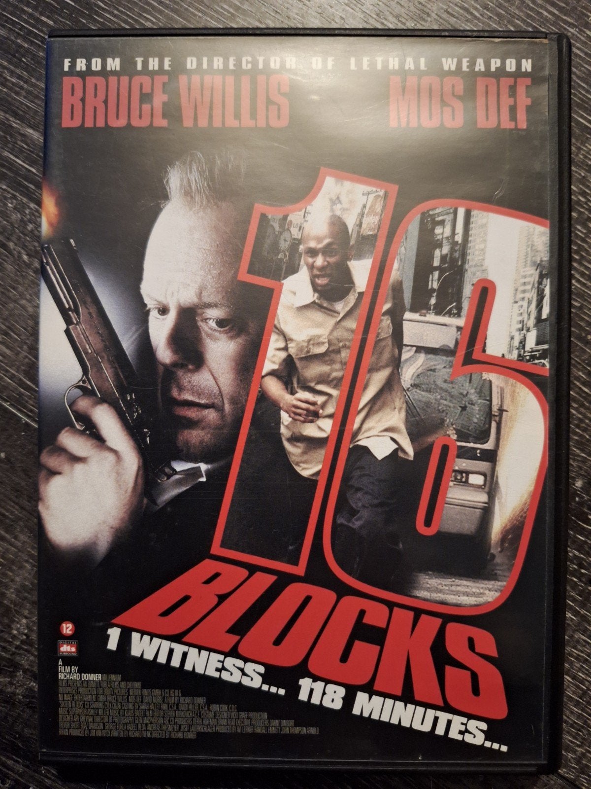 16 Blocks DVD - Actiethriller met Bruce Willis, Nederlands, Actiethriller, Ophalen of Verzenden, Bonusmateriaal