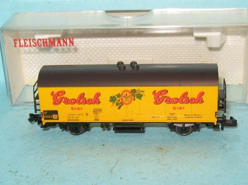 FLEISCHMANN 8325: bierwagen Grolsch, Gelijkstroom, Fleischmann, Wagon, Ophalen of Verzenden