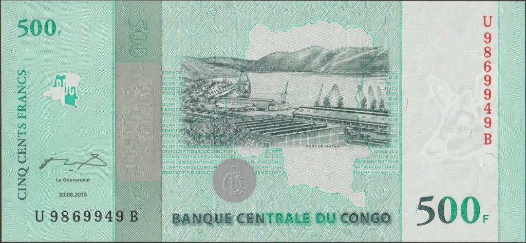Congo 500 francs 2010 UNC p.100a (# 363), Verzenden, Overige landen, Los biljet