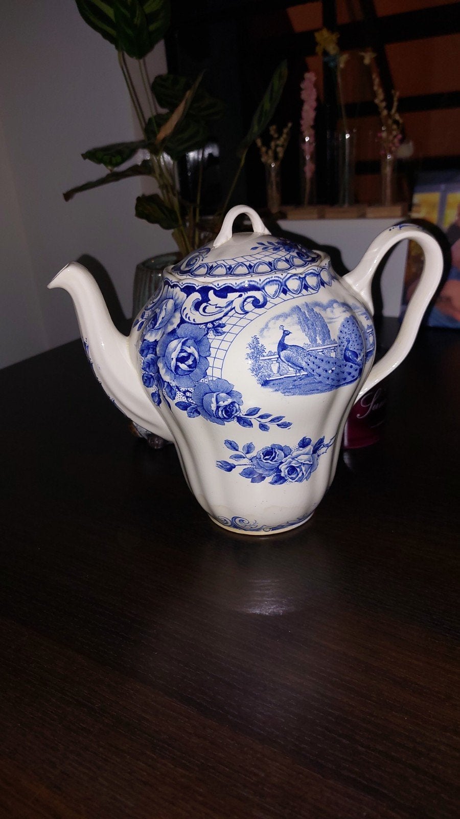Antieke theepot Société Céramique Maastricht Peacock, Ophalen of Verzenden
