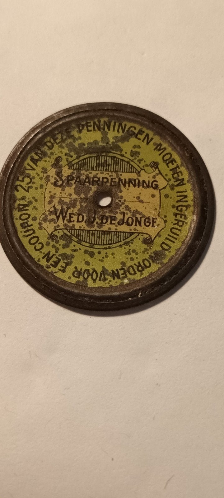 Zeldzame spaarpenning Wed. J. de Jonge Gent, Ophalen of Verzenden