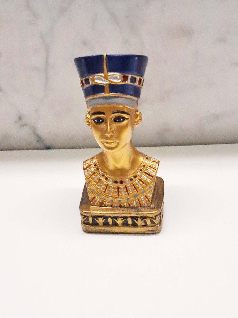Buste van Nefertiti rijk handbeschilderd, Verzamelen, Ophalen of Verzenden, Zo goed als nieuw