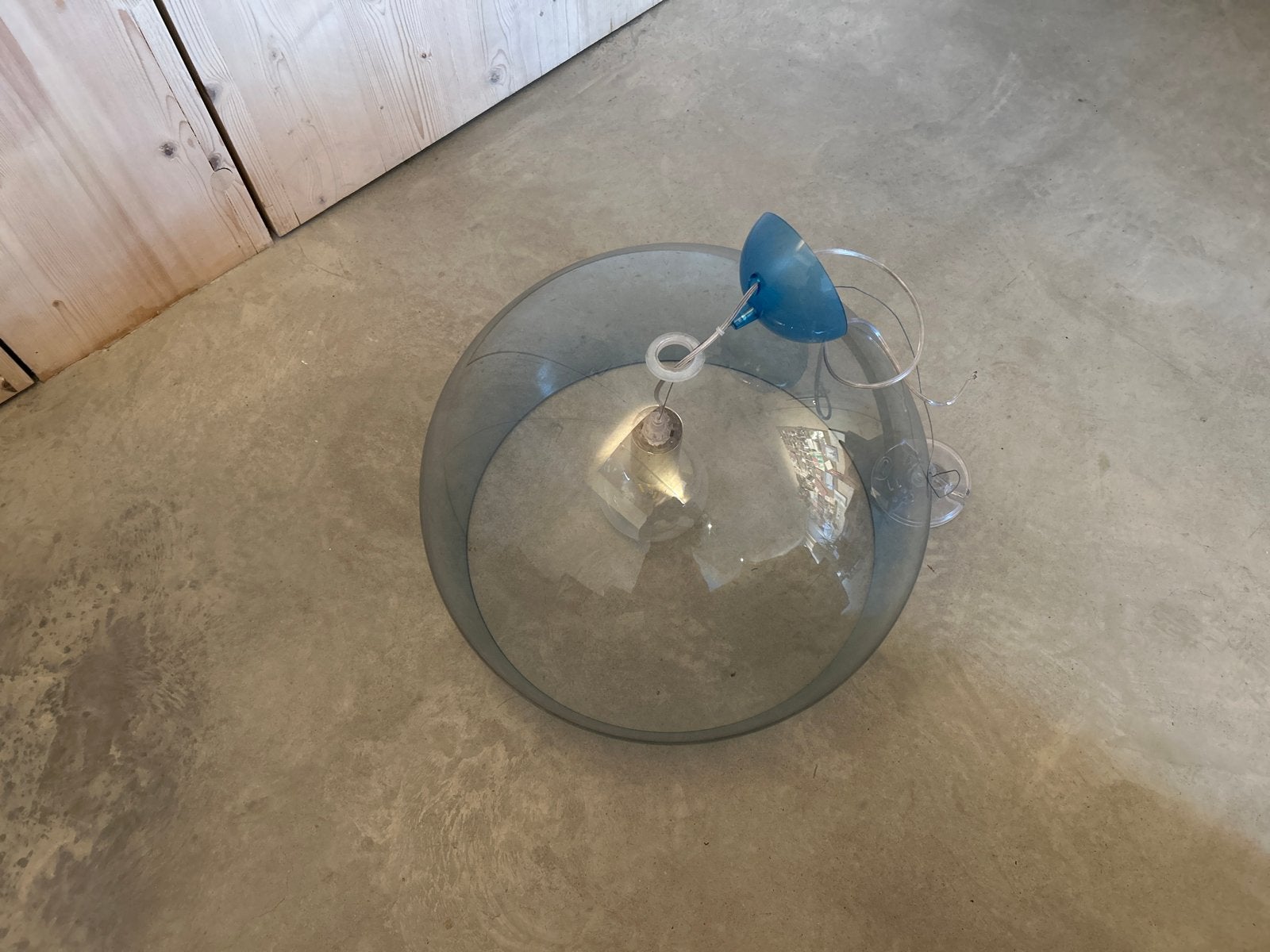 Kartell FL/Y Hanglamp - Lichtblauw inclusief peer, Ophalen, Gebruikt, Kunststof, E27 (groot)