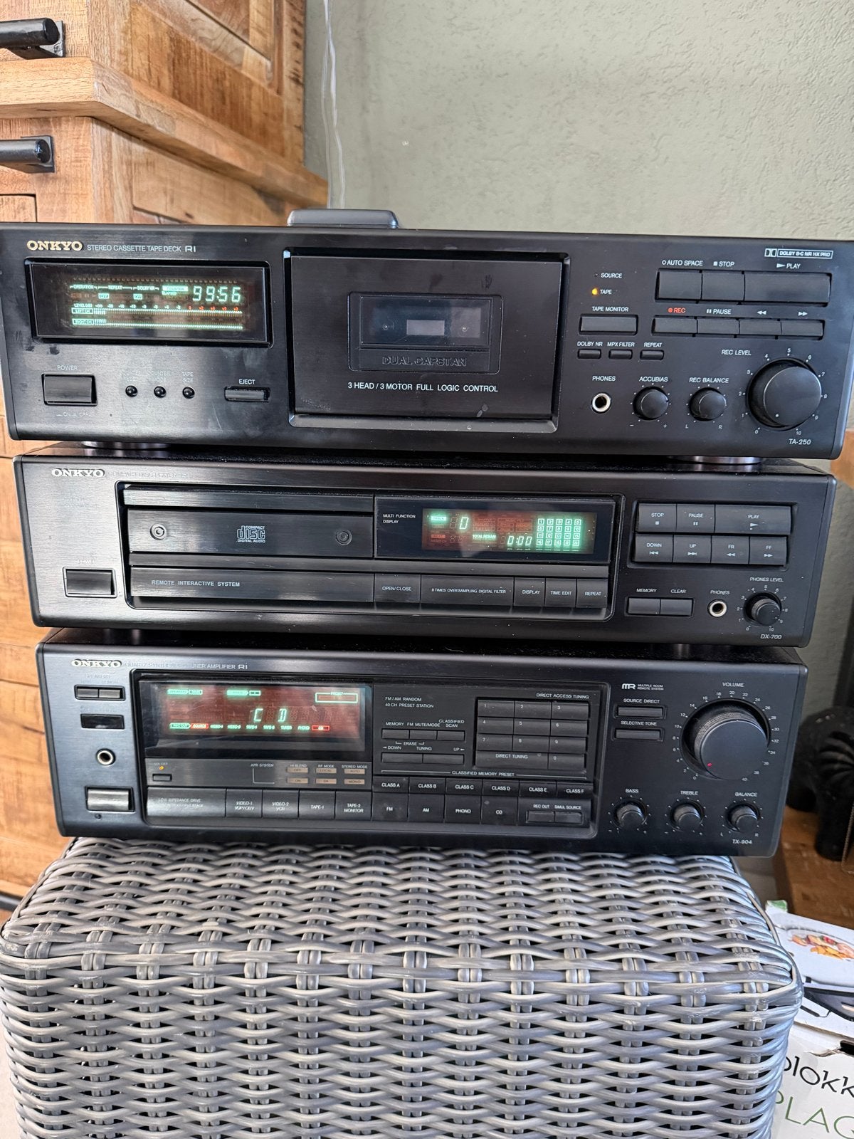 Onkyo Stereo Set: Cassettedeck, CD-speler, Tuner/Versterker, Overige merken, Gebruikt, Cassettedeck, Losse componenten