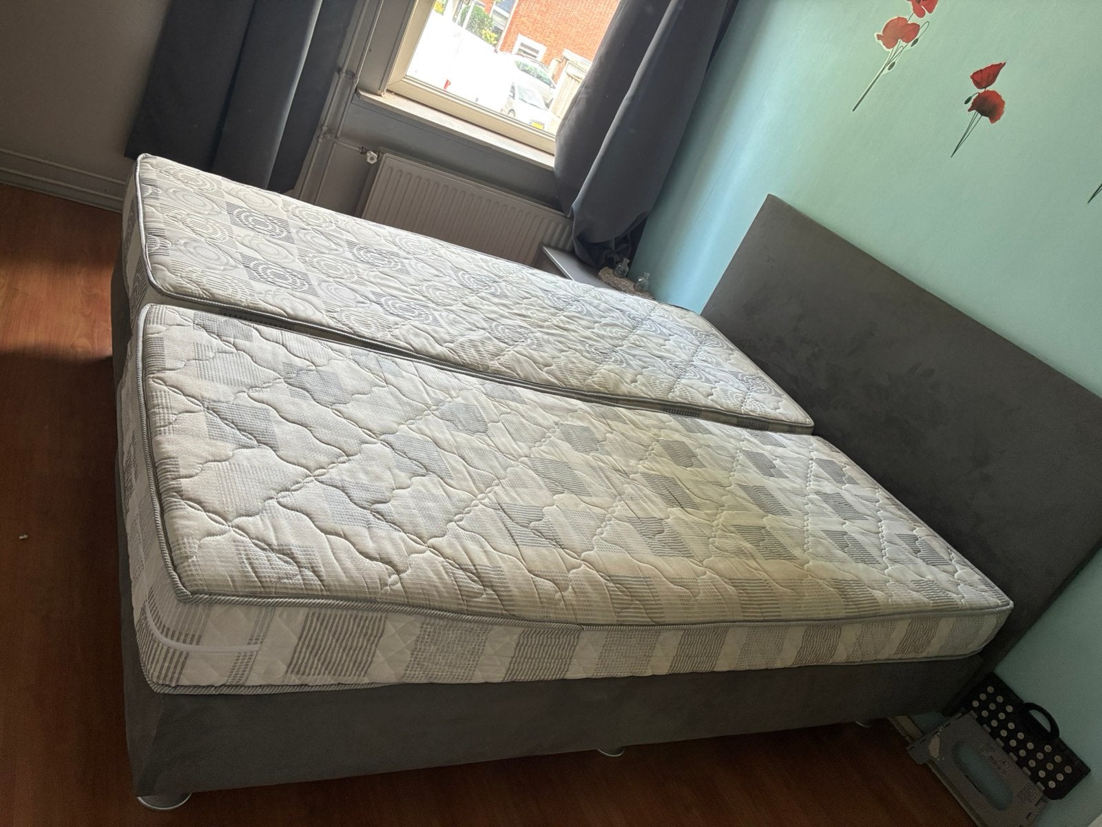 Boxspring 140, Ophalen, Zo goed als nieuw, Tweepersoons, 180 cm