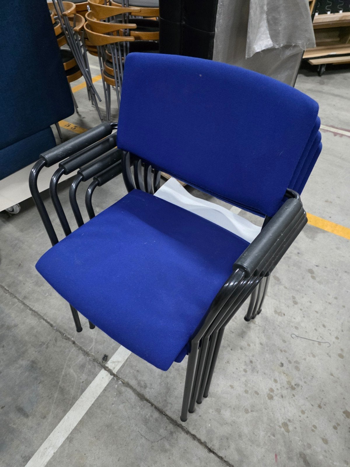 4 nette vergaderstoelen, Ophalen, Gebruikt, Zwart, Vier