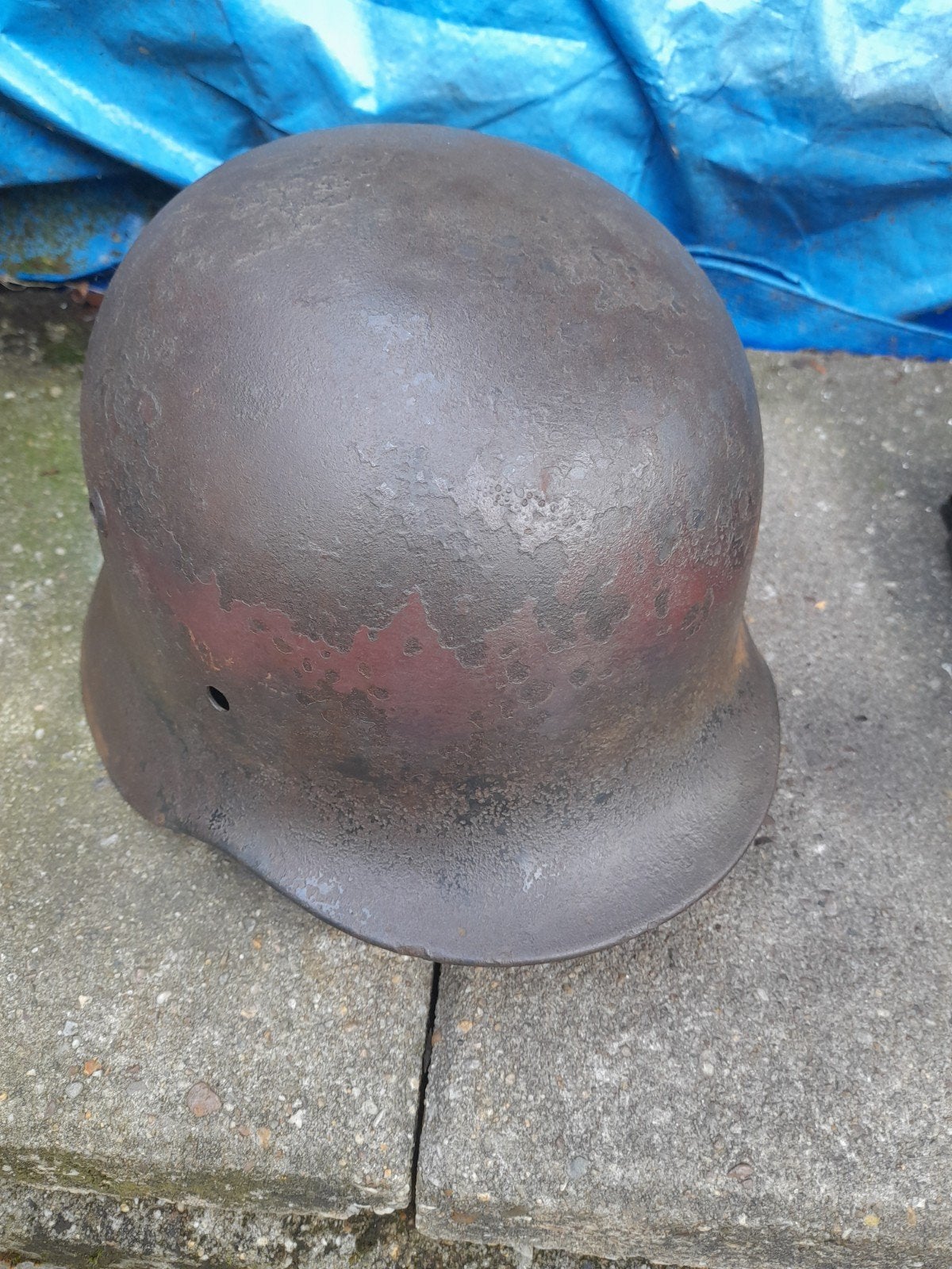 Duitse helm camouflage Normandie, Verzamelen, Ophalen of Verzenden, Duitsland, Helm of Baret