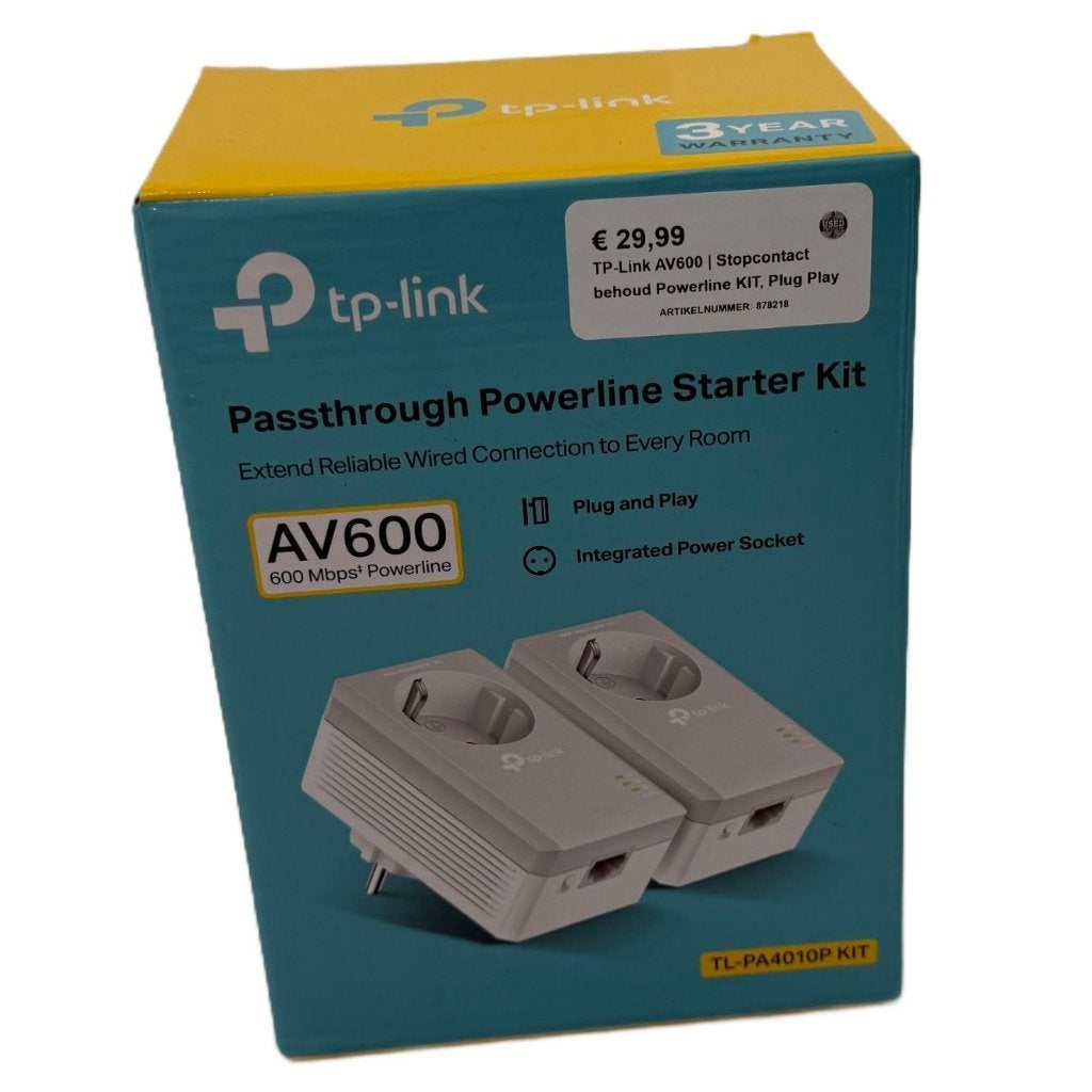 TP-Link AV600 | Stopcontact behoud Powerline KIT, Plug Play, Tp link, Dordrecht@usedproducts.nl, Toulonselaan 72, Ophalen of Verzenden