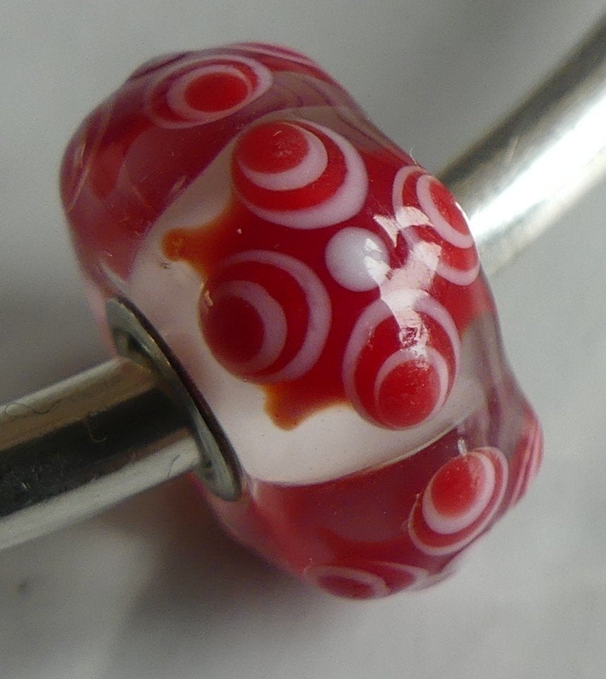 Trollbeads ROOD DOORZICHTIG UNIEKJE (OOAK), Gebruikt, -, Verzenden, -