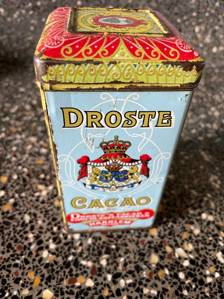 Vintage Droste Cacao Blik - Zeldzaam Verzamelobject, Ophalen of Verzenden, Gebruikt, Overige, Droste
