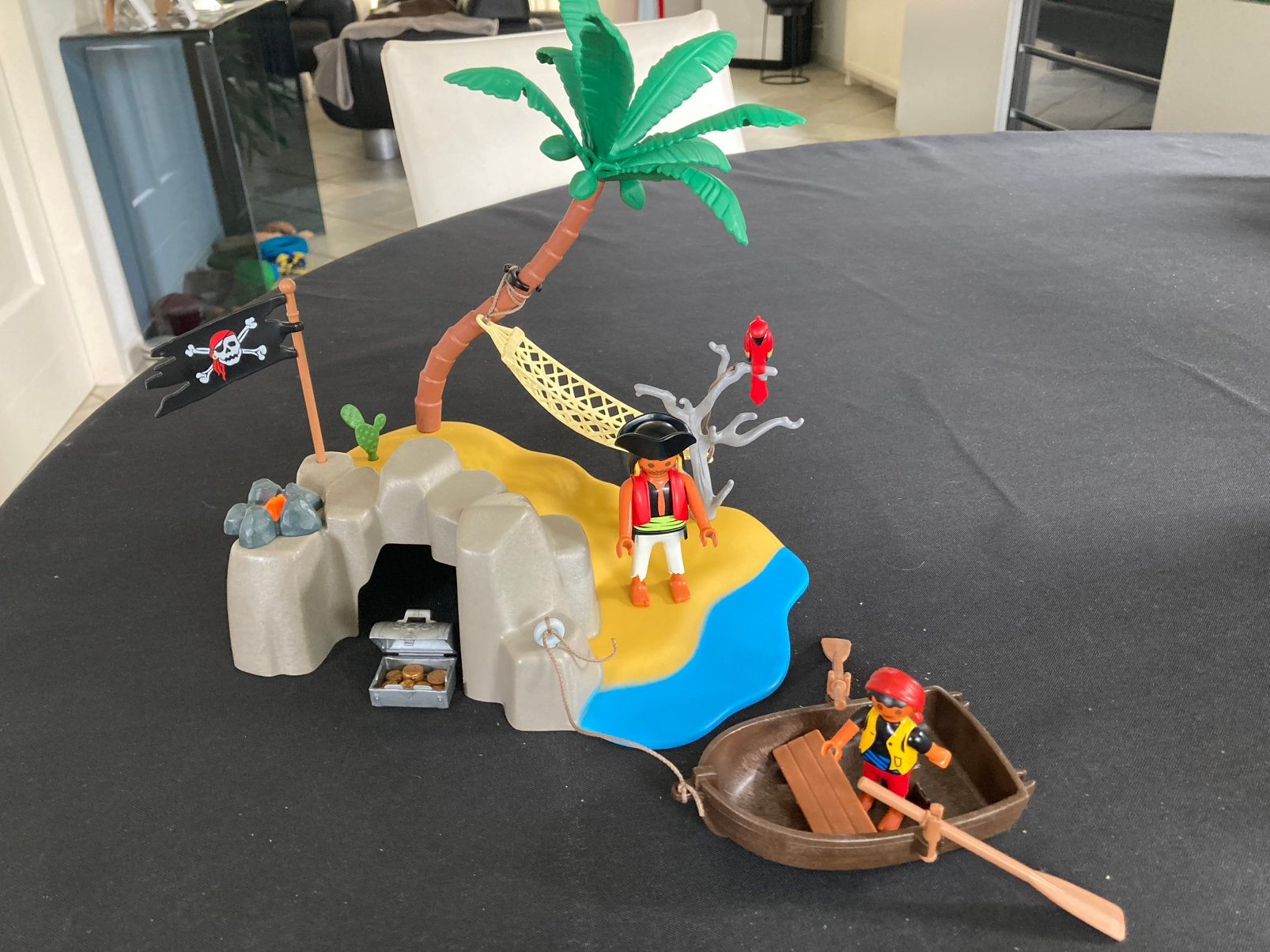 Playmobil mooi piraten eiland met bootje., Kinderen en Baby's, Ophalen of Verzenden, Zo goed als nieuw