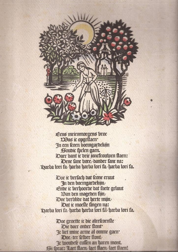 Gedicht Jan van Brabant "Eens meienmorgens vroe' Rijmprent, Antiek en Kunst, Kunst | Etsen en Gravures, Ophalen of Verzenden, Origineel