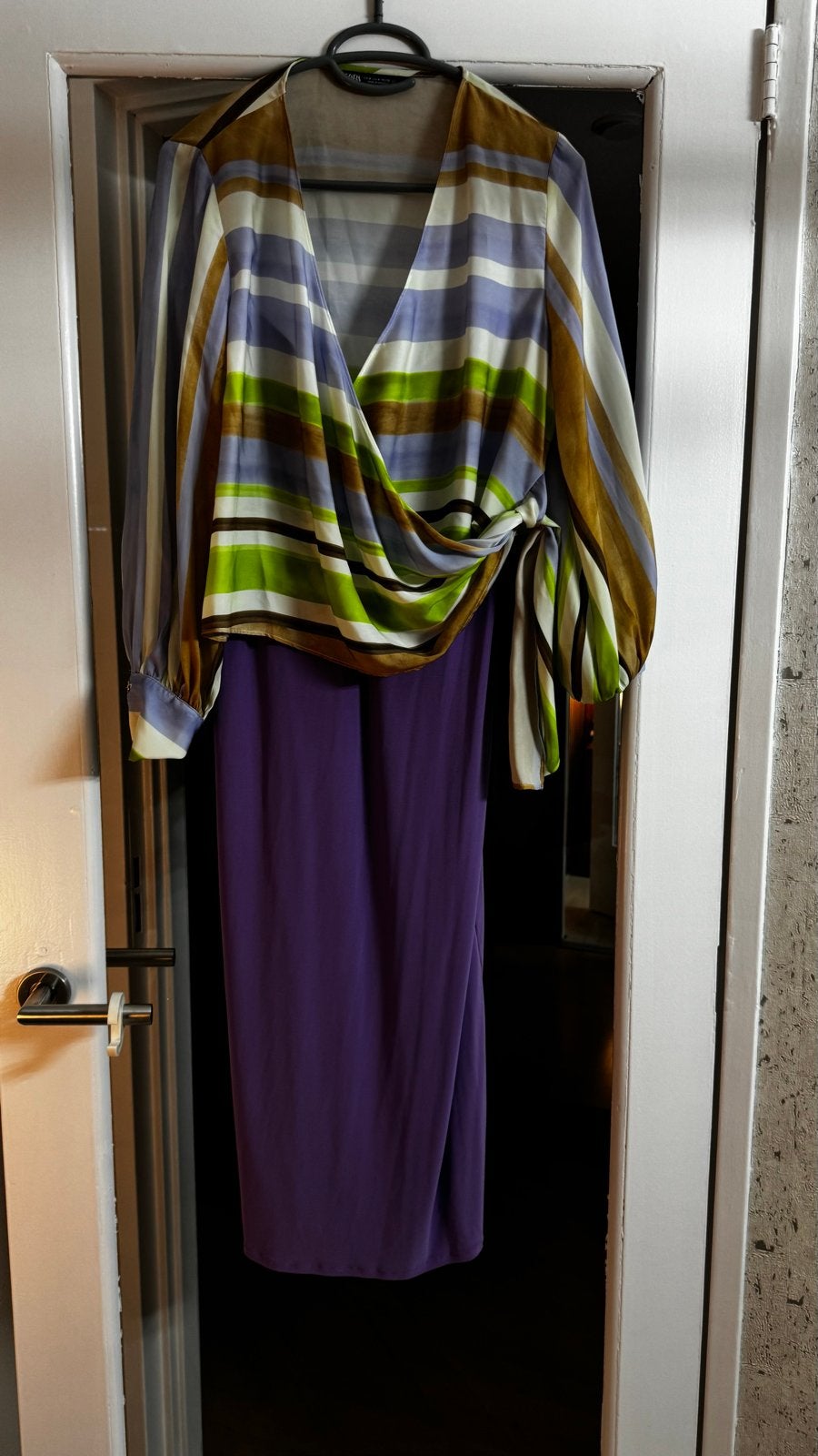 Zara gestreepte blouse en paarse slipdress set, Maat 38/40 (M), Meerkleurig, Ophalen of Verzenden, Zo goed als nieuw