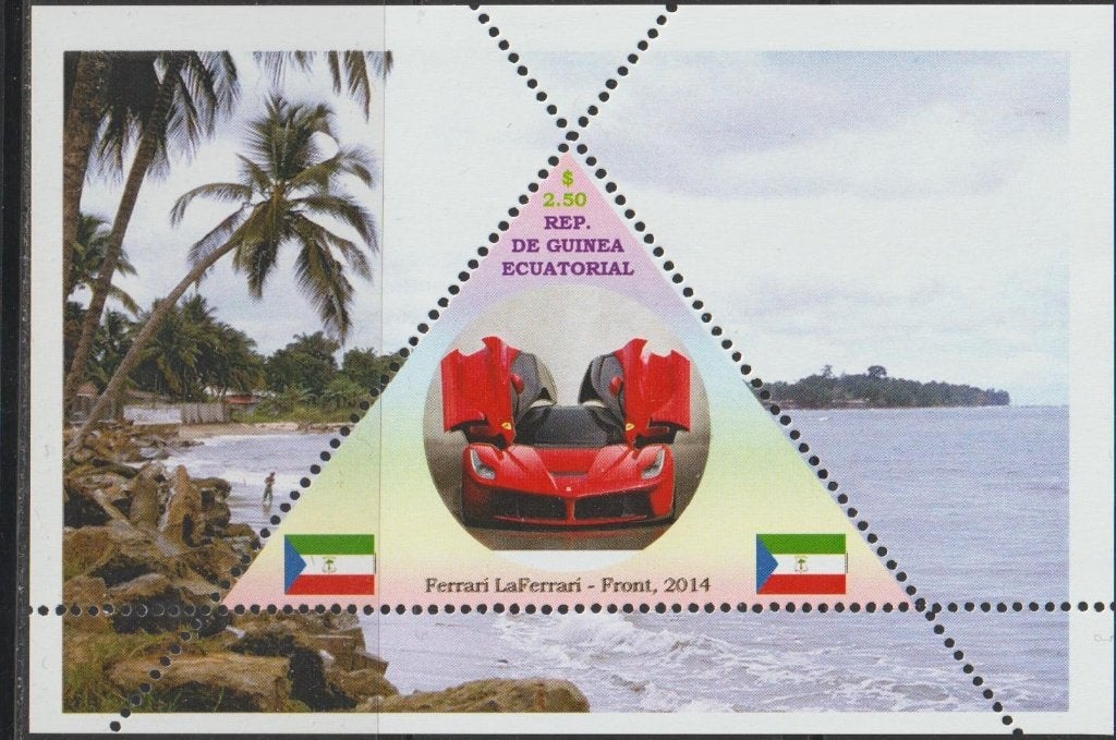 FERRARI-FORMULE 1= Mooi triangel bl.GUINEA-E-118, Verzenden, Postfris, Auto's