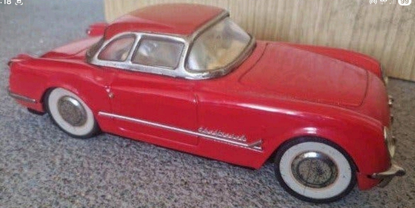 Vintage rode Speelgoedauto - klassiek model, Verzamelen, Ophalen of Verzenden, Gebruikt