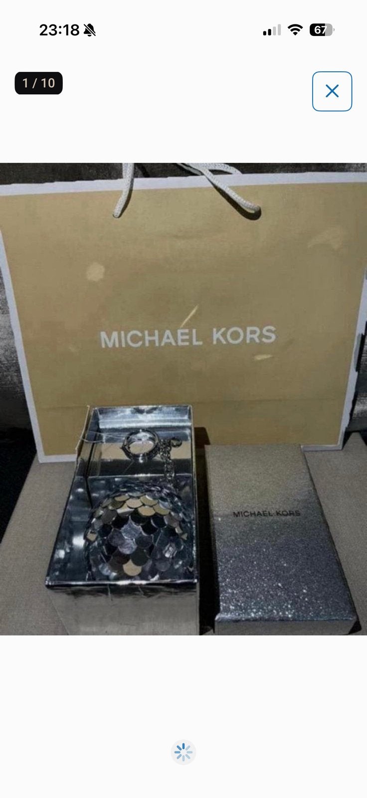 Michael Kors disco pom poms sleutelhanger zilver, nieuw +tas, Verzenden, Nieuw, Merk
