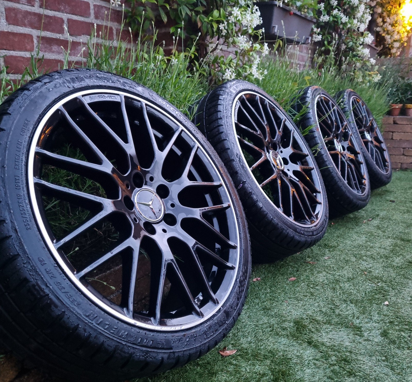 Originele Mercedes AMG velgen. 19 Inch, Auto-onderdelen, Banden en Velgen, Gebruikt, Banden en Velgen, 235 mm, Personenwagen