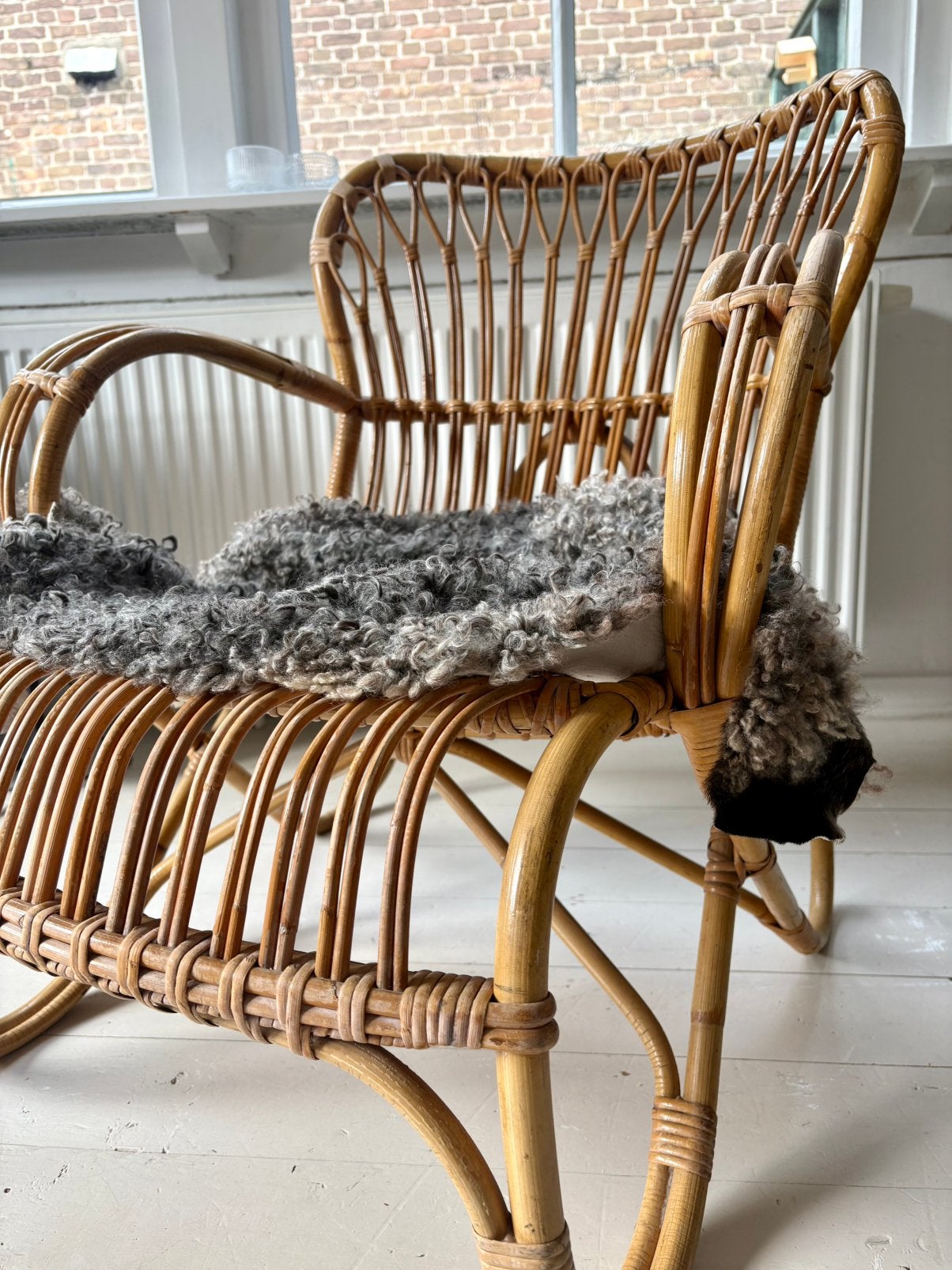 Vintage rotan fauteuil jaren 60/70 | Noordwolde stijl, Huis en Inrichting, Stoelen, Gebruikt, Bruin, Riet of Rotan, Ophalen of Verzenden