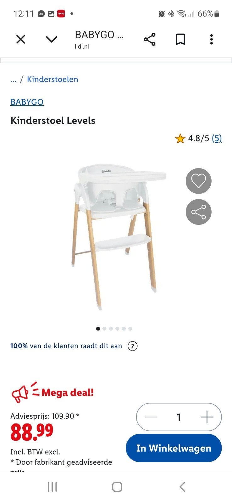 mooie stevige kinderstoel van BabyGo, Kinderen en Baby's, Kinderstoelen, Ophalen, Zo goed als nieuw, Overige typen