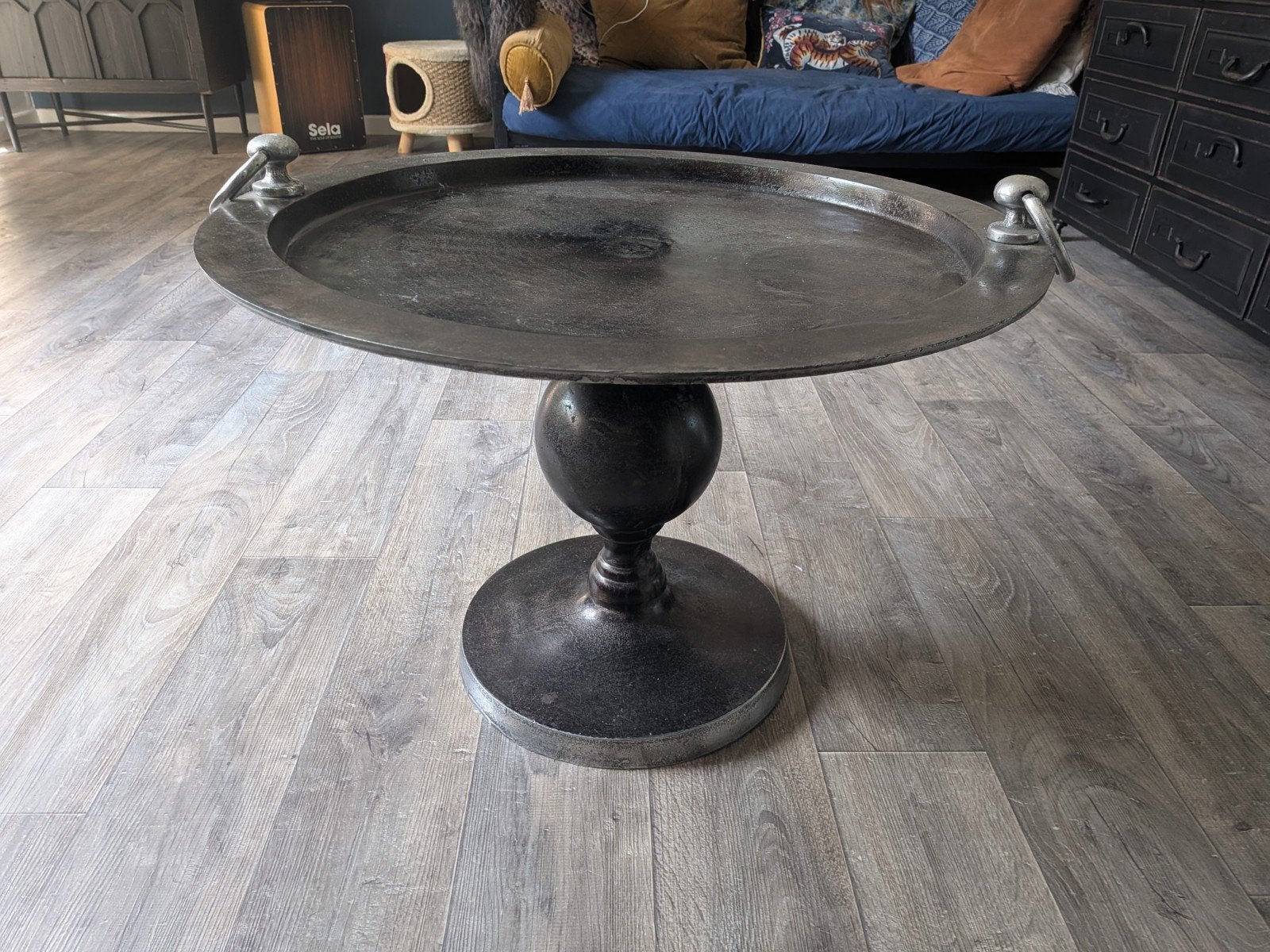 Metalen salontafel/bijzettafel, Ø 69cm, hoogte 48cm, Ophalen, Gebruikt, Rond, 50 tot 100 cm