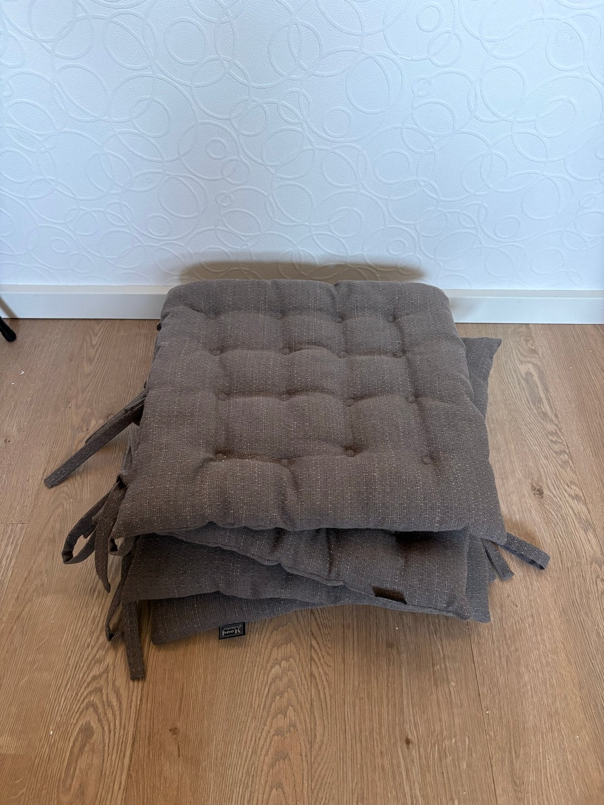 Set van 4 tuinkussens / zitkussens, grijs, Ophalen, Overige merken, Vierkant, Zo goed als nieuw