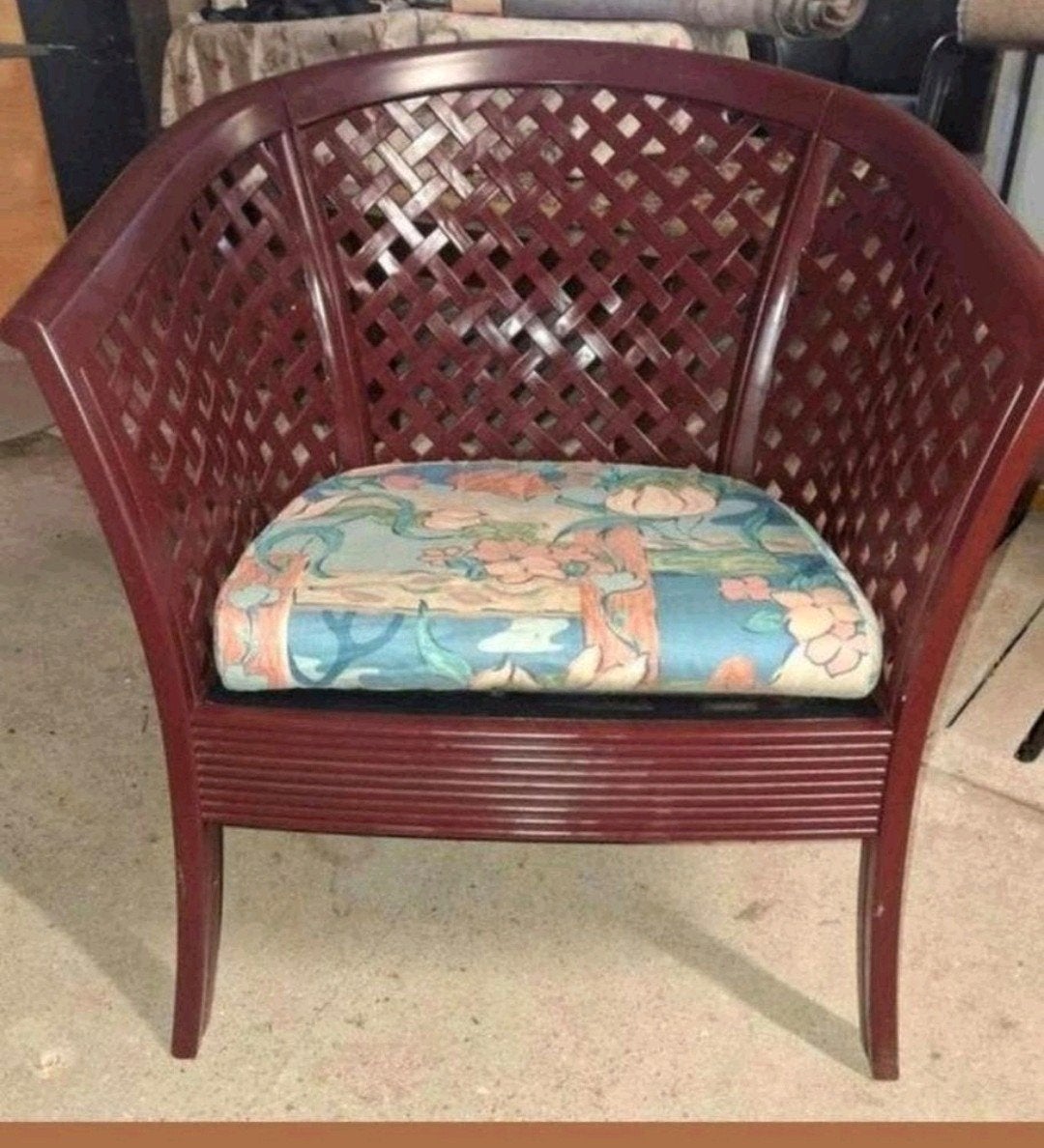 vintage stoel met kussen, Ophalen, Zo goed als nieuw