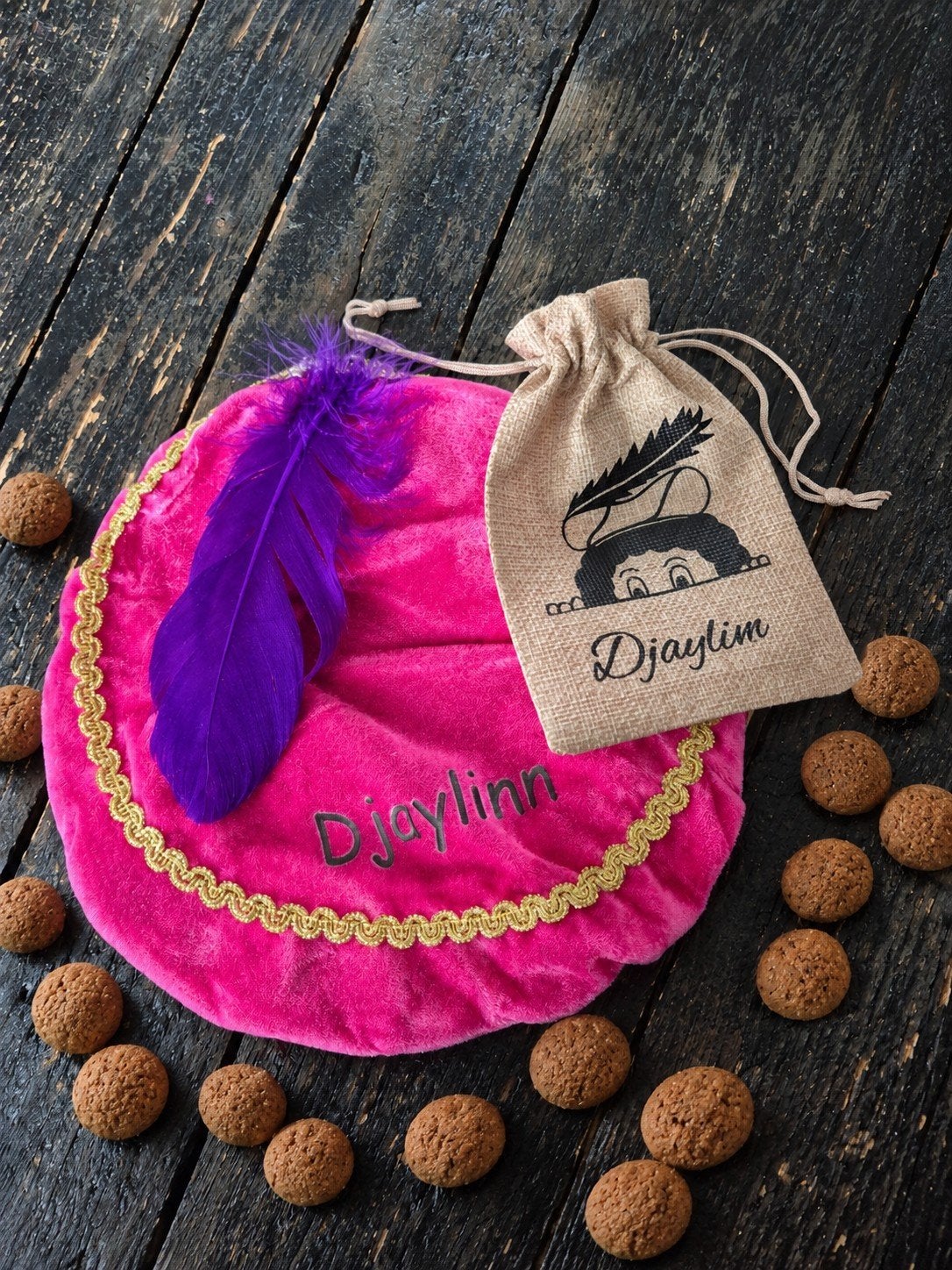 gepersonaliseerd pieten muts en Jute zakje, Ophalen of Verzenden, Nieuw