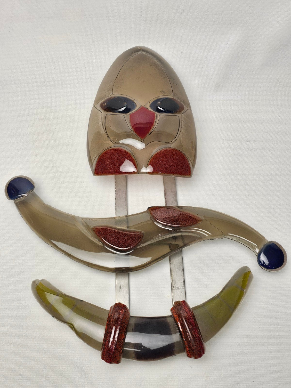 Uniek glaskunstwerk: Abstracte figuur op standaard, Ophalen
