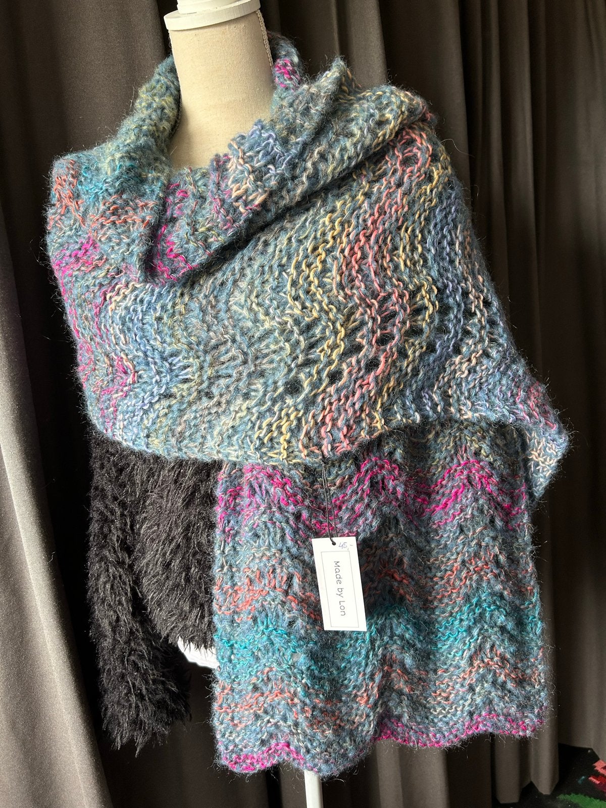 Nieuwe handgemaakte blauwe sjaal, Kleding | Dames, Ophalen of Verzenden, Nieuw, Sjaal