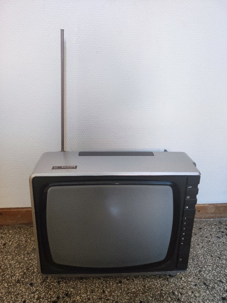 Vintage zwart-wit TV, Ophalen, Gebruikt, Minder dan 40 cm, Philips