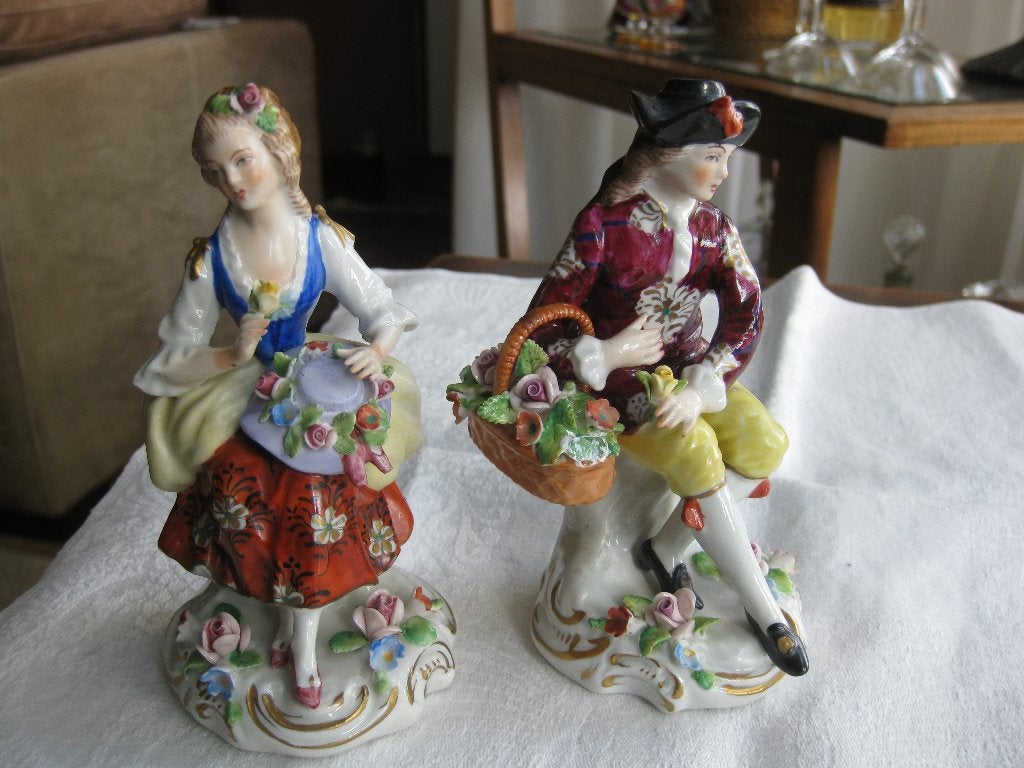 Sitzendorf. Twee beeldjes in uitstekende staat., Ophalen of Verzenden, Zo goed als nieuw, Mens