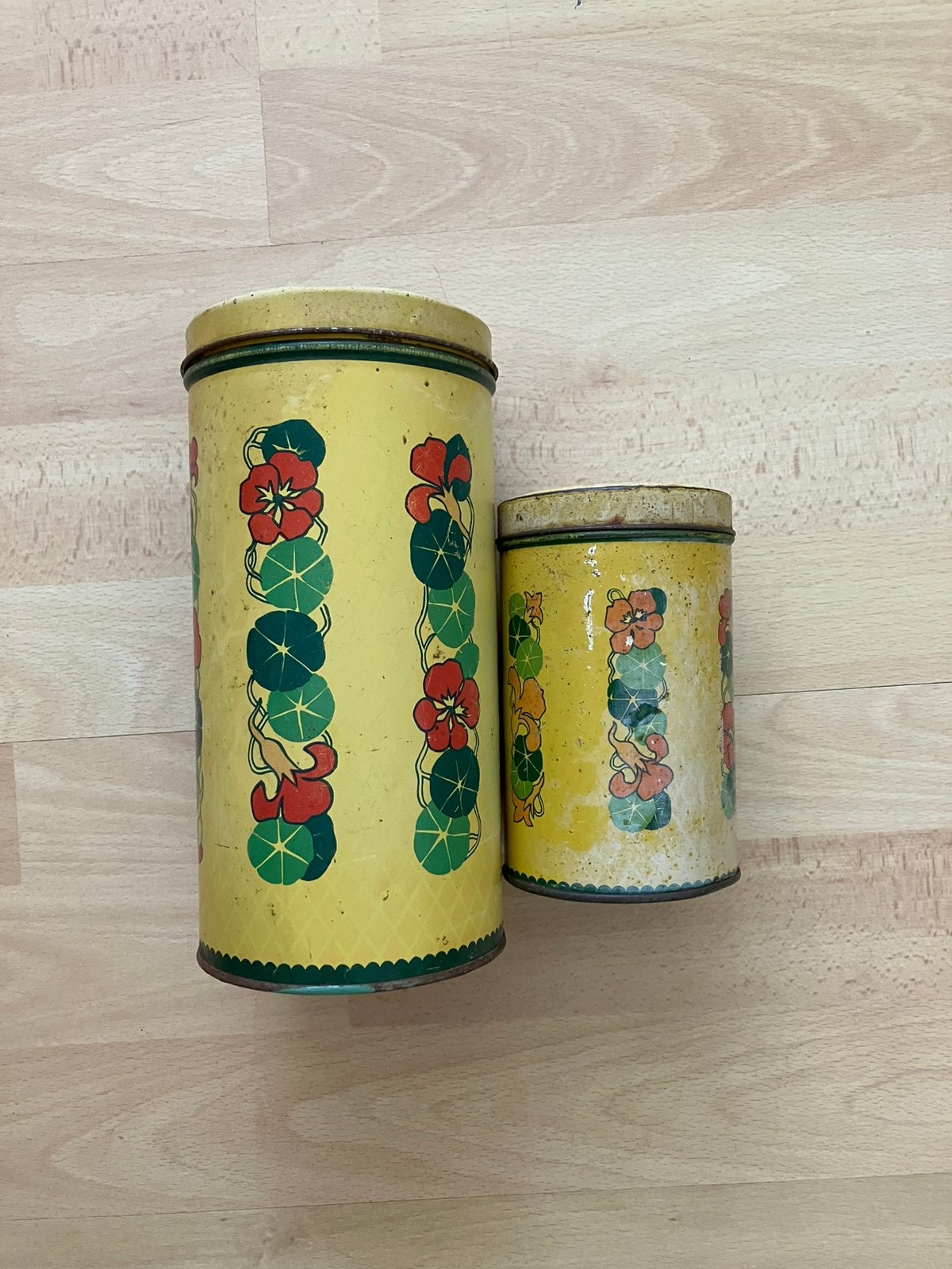 Verkade vintage brocante beshuitbus en klein busje, Ophalen of Verzenden, Gebruikt, Beschuit, Verkade