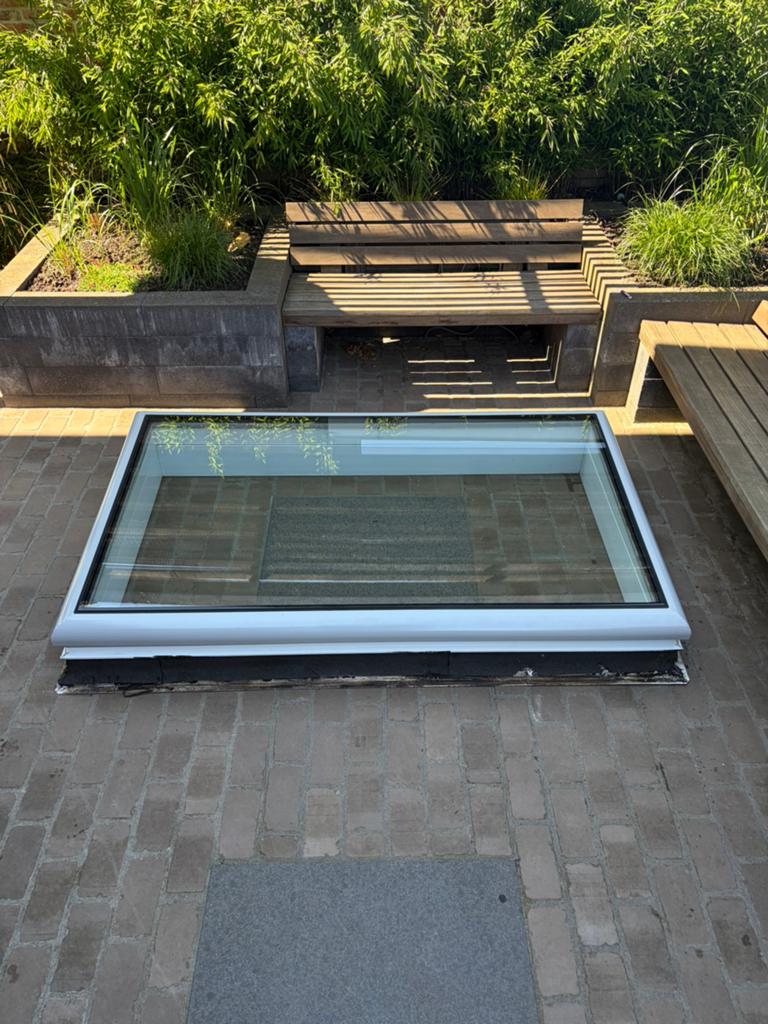 JET BIK vlakglas lichtstraat met kantelsysteem – 100x180 cm, Kunststof, Raamkozijn, Ophalen of Verzenden, Zo goed als nieuw