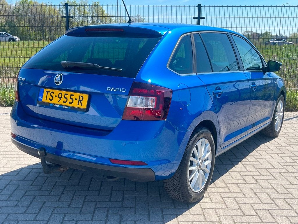 Skoda Rapid Spaceback 1.0 TSI Greentech Clever | PDC | Trekh, Auto's, Voorwielaandrijving, Stof, Gebruikt, Blauw