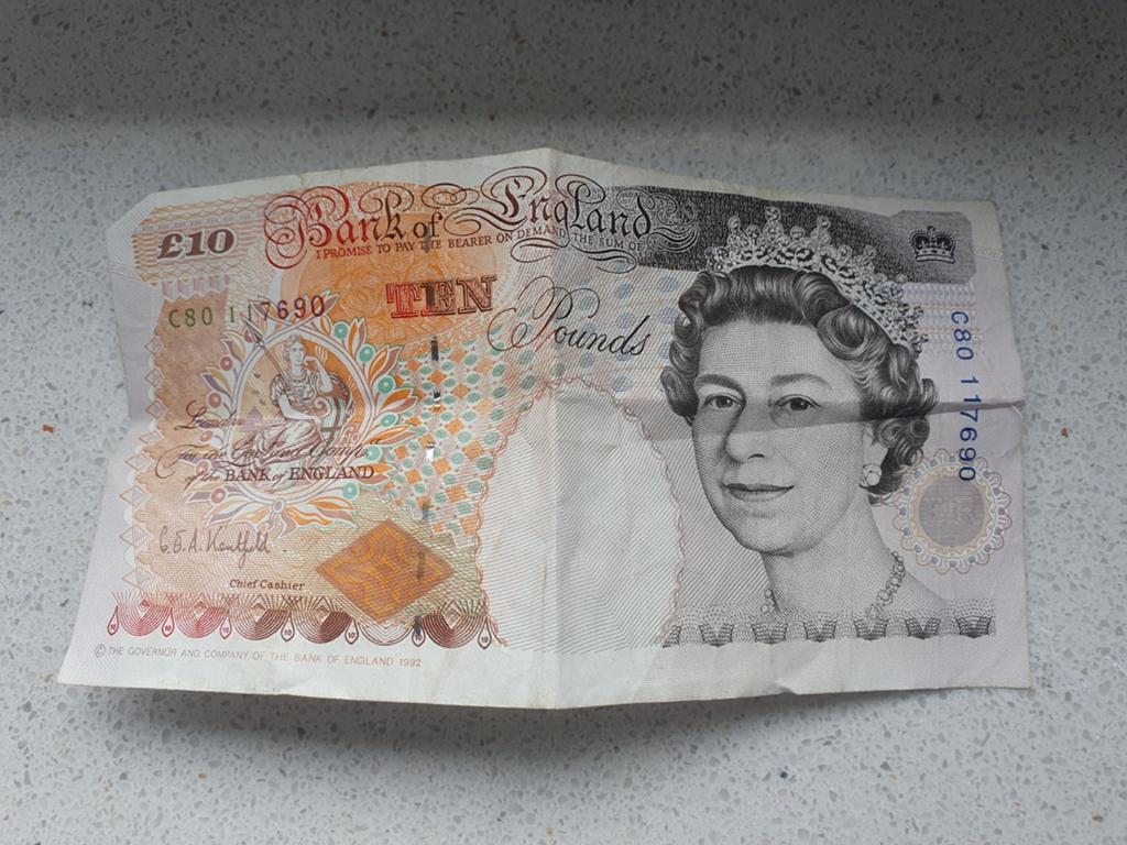 Zeldzaam 10 Pond Biljet - Bank of England (oud), Postzegels en Munten, Ophalen, Overige landen, 100 euro, Los biljet