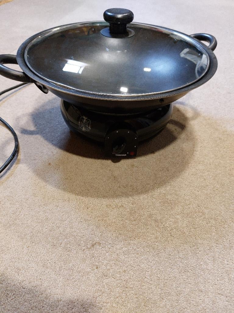 electrische wok, Ophalen, Zwart, Metaal, Overige merken