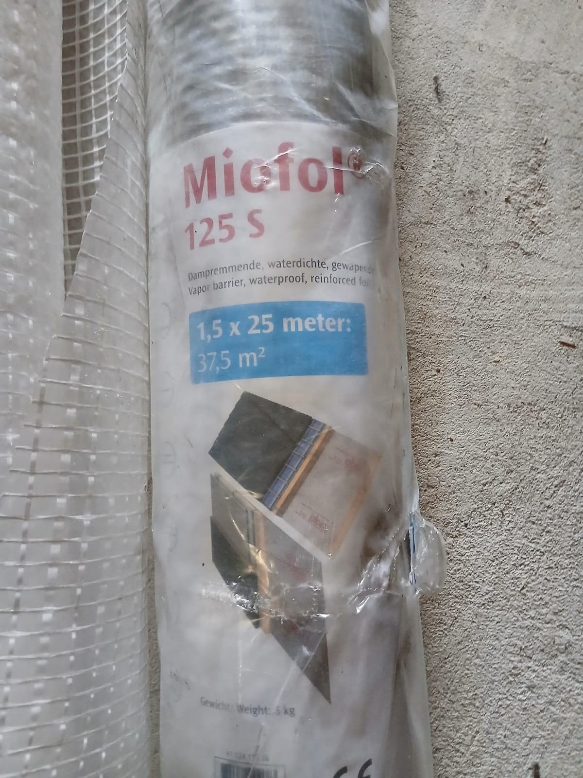 Dampwerende folie., Doe-het-zelf en Verbouw, Ophalen of Verzenden, Nieuw, 15 m² of meer, Folie