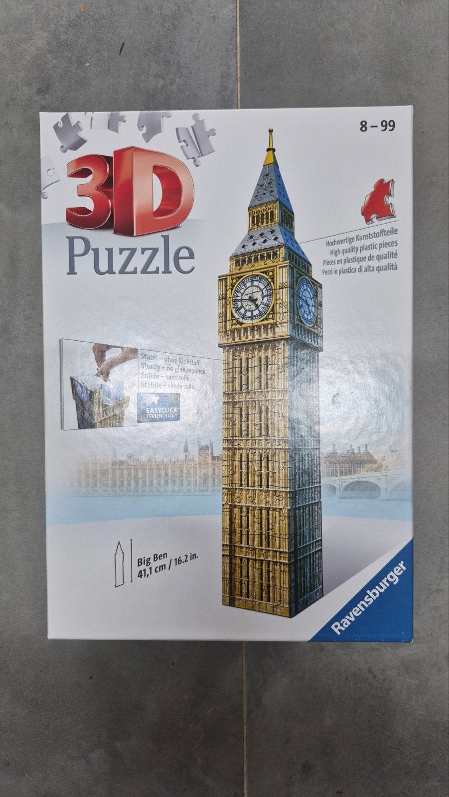 Ravensburger 3D Big Ben Puzzel - 41,1 cm hoog, Ophalen of Verzenden, Meer dan 50 stukjes, Gebruikt, 6 jaar of ouder