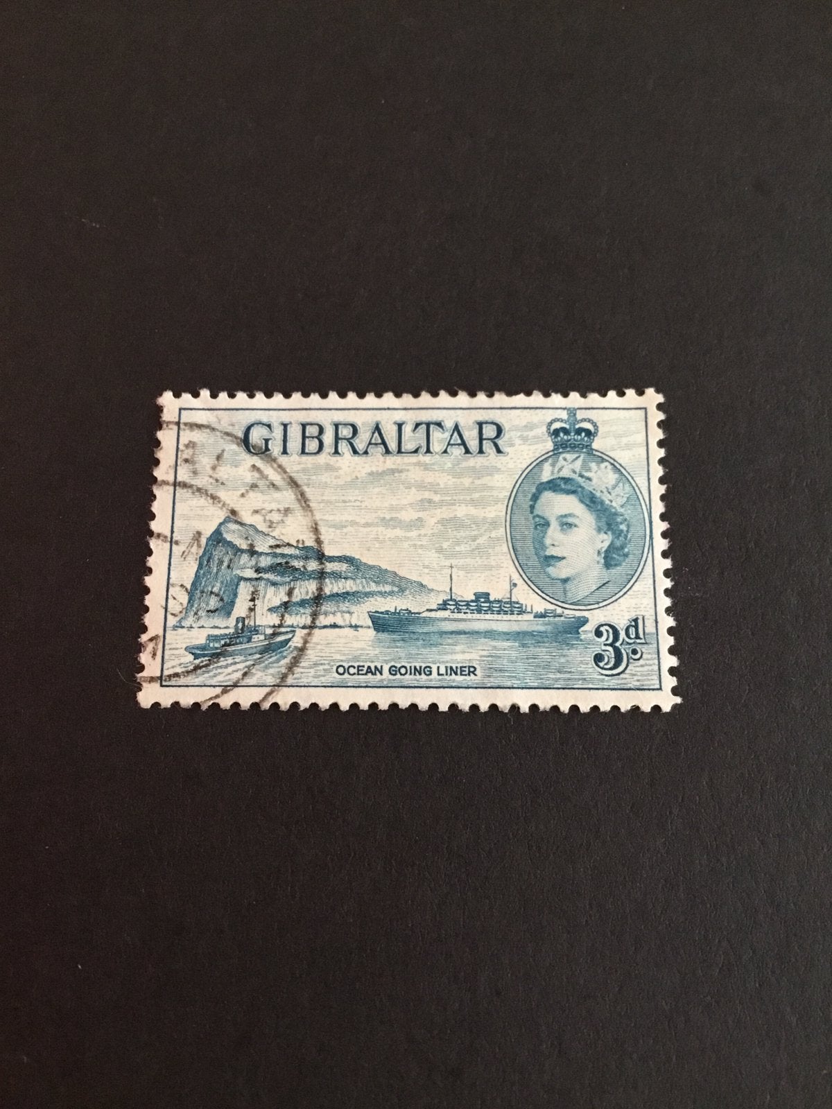 Gibraltar Ocean Going Liner 3d, Ophalen of Verzenden, Gestempeld
