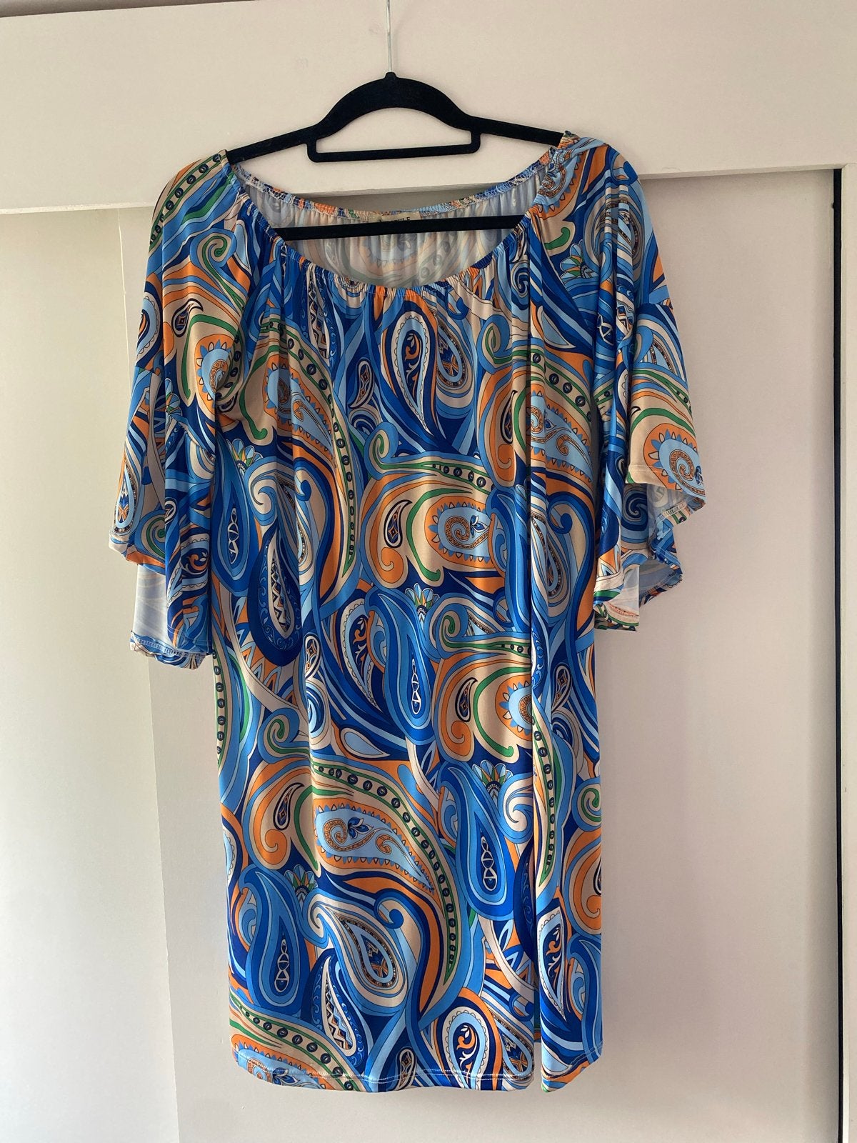 Zomerse tuniek met paisley print en wijde mouwen, Ophalen of Verzenden, Zo goed als nieuw, Maat 38/40 (M), Blauw