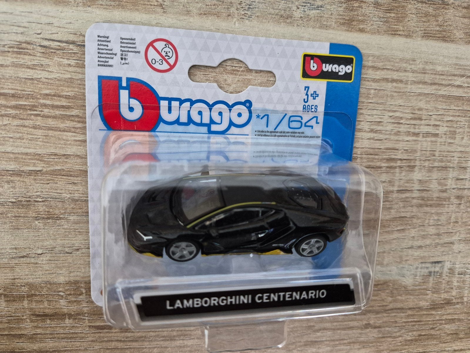 Lamborghini Centenario zwart metallic 1:64 (Bburago), Ophalen of Verzenden, Nieuw, Auto