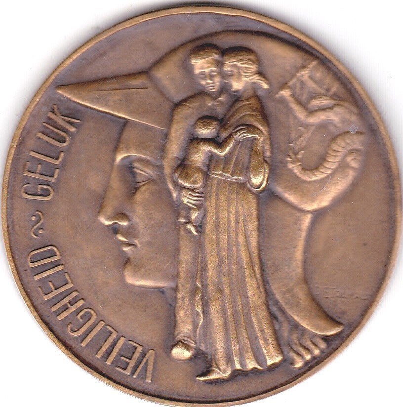VEILIGHEID - GELUK 1965 - 1966 VEILIGHEIDSAKTIE BOUWBEDRIJF, Postzegels en Munten, Penningen en Medailles, Ophalen of Verzenden