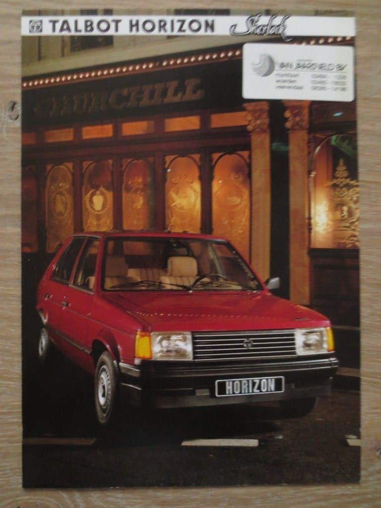 Autofolder : Folder Talbot Horizon Sherlock. Folder uit 1984, Boeken, Auto's | Folders en Tijdschriften, Ophalen of Verzenden