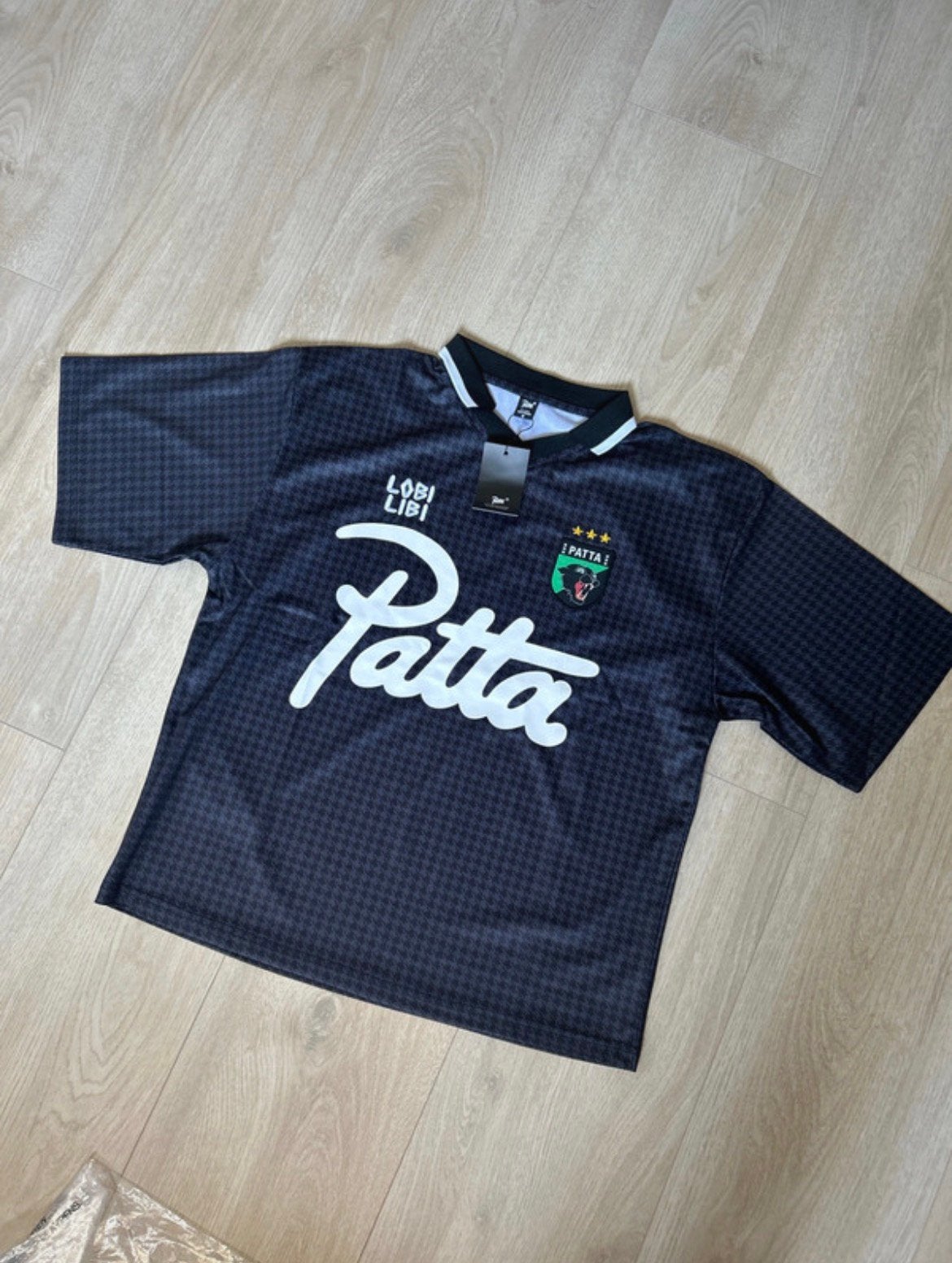 Patta Houndstooth Football Jersey (ombre blue) - L, Sport en Fitness, Maat L, Ophalen of Verzenden, Nieuw, Shirt