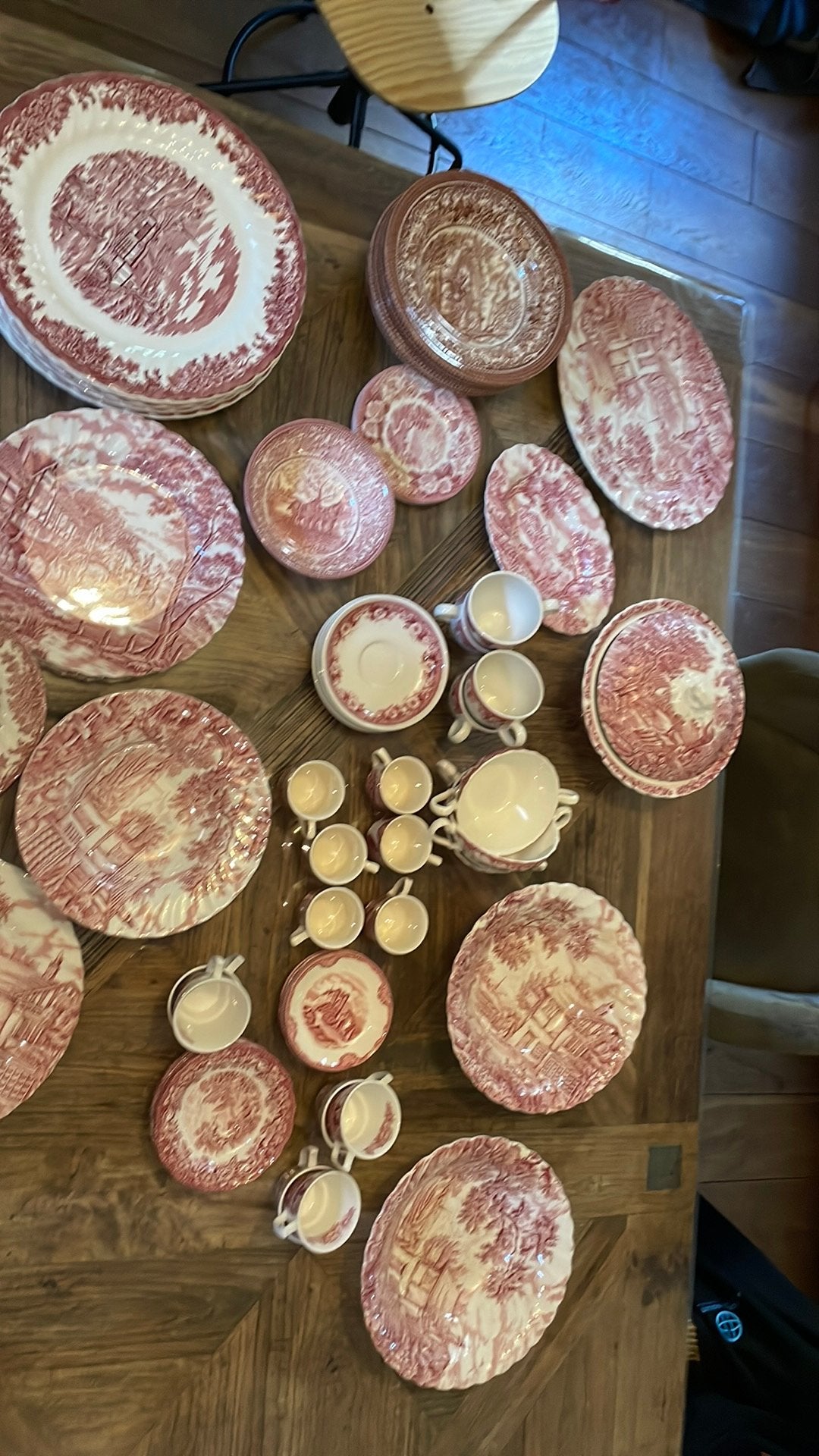 Roze servies - Vintage Myott en Enoch Wedgwood, Gebruikt, Overige merken, Keramiek, Vintage