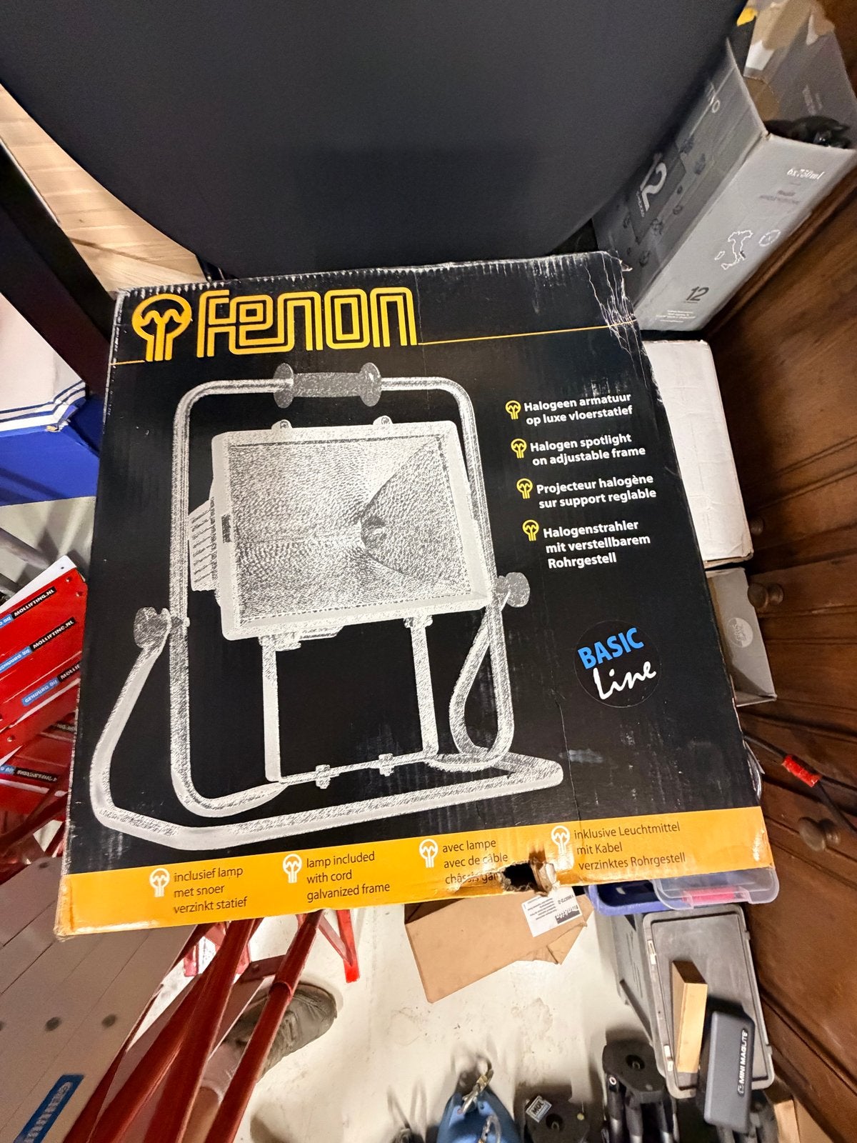 5 Nieuwe Fenon Halogeen Bouwlampen in Doos, Ophalen, Lamp met armatuur, 500 watt of meer, Nieuw