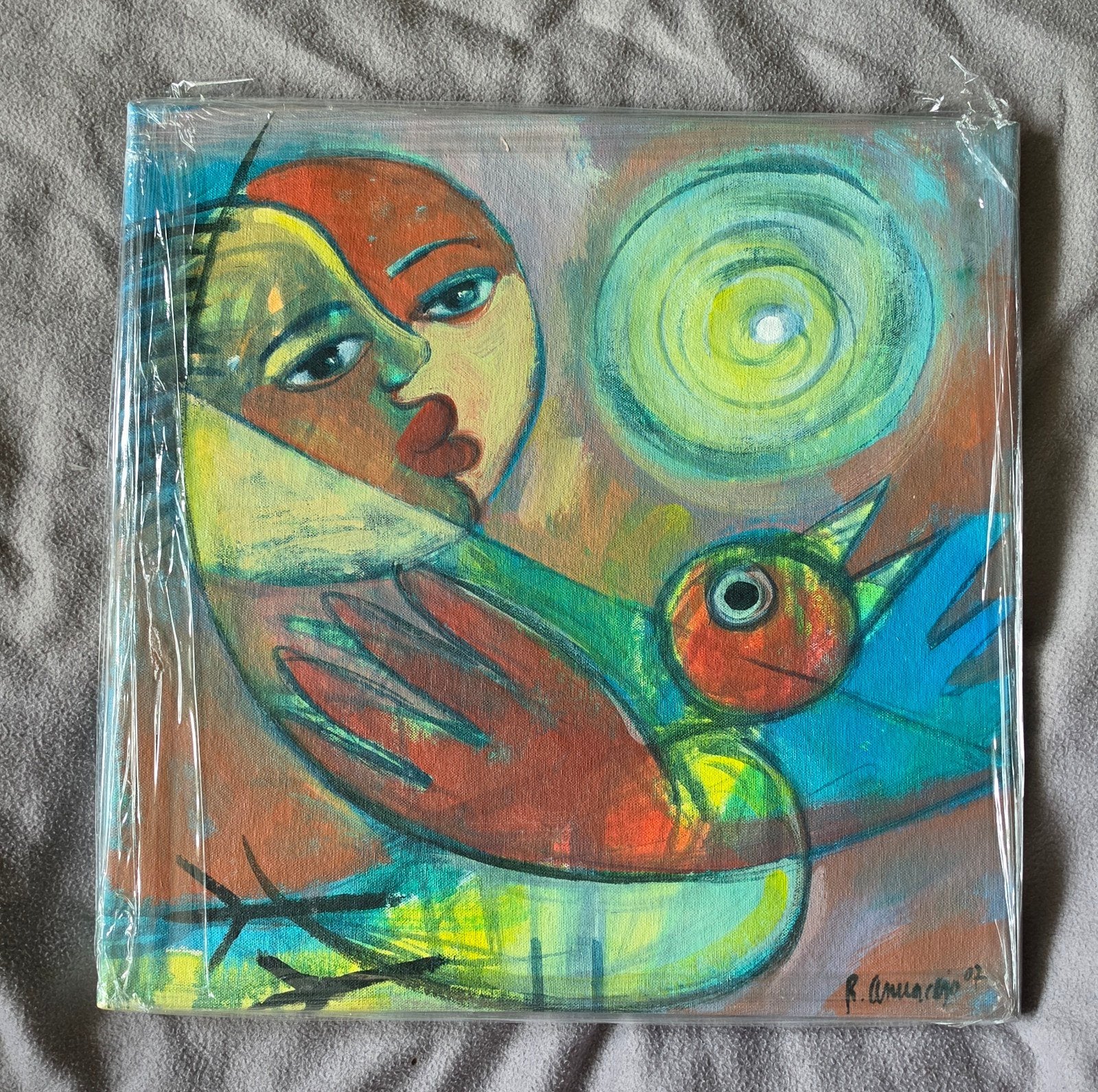 Acrylverf schilderij Reinier Asmoredjo., Antiek en Kunst, Ophalen